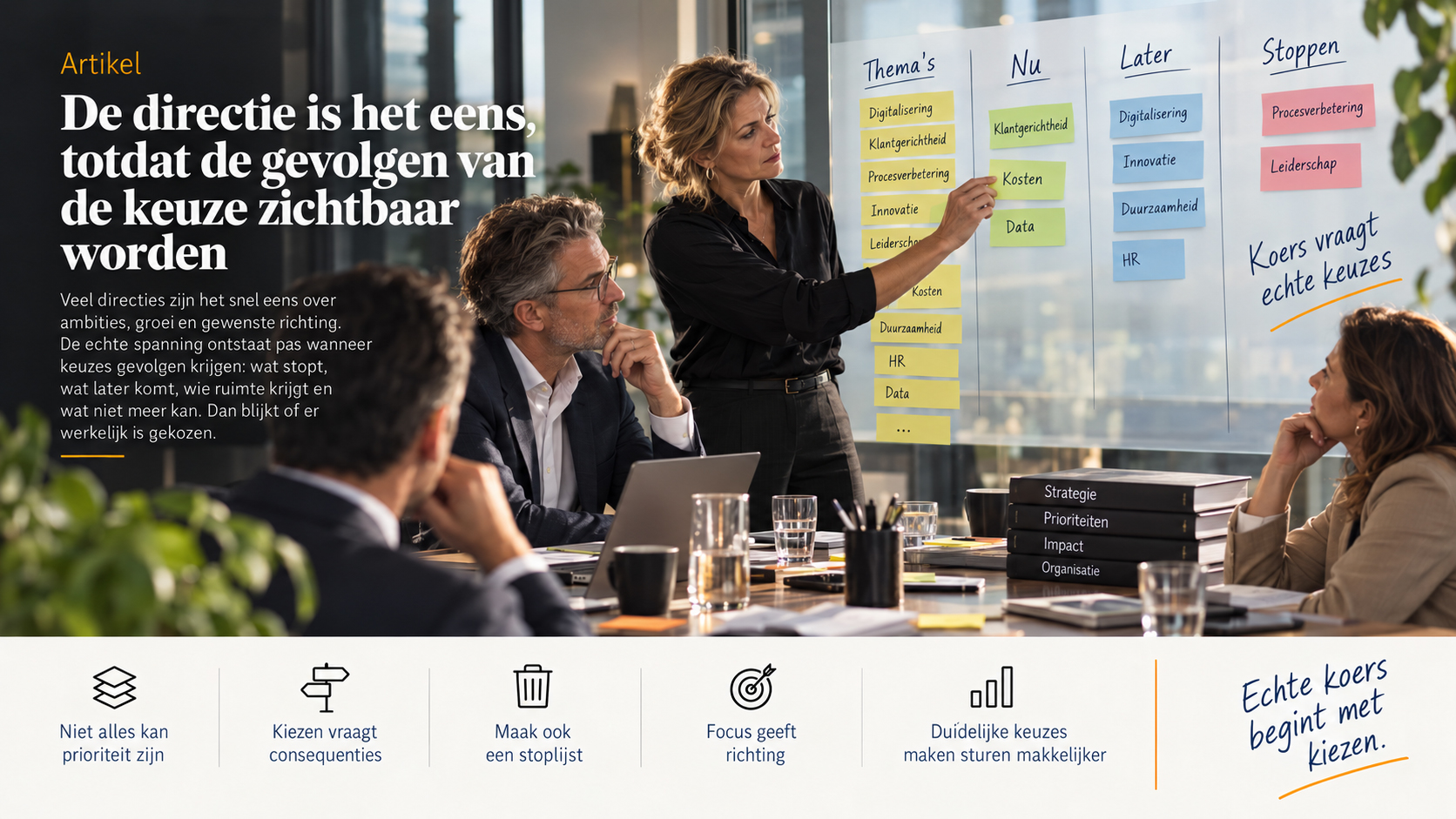 De directie is het eens, totdat de gevolgen van de keuze zichtbaar worden
